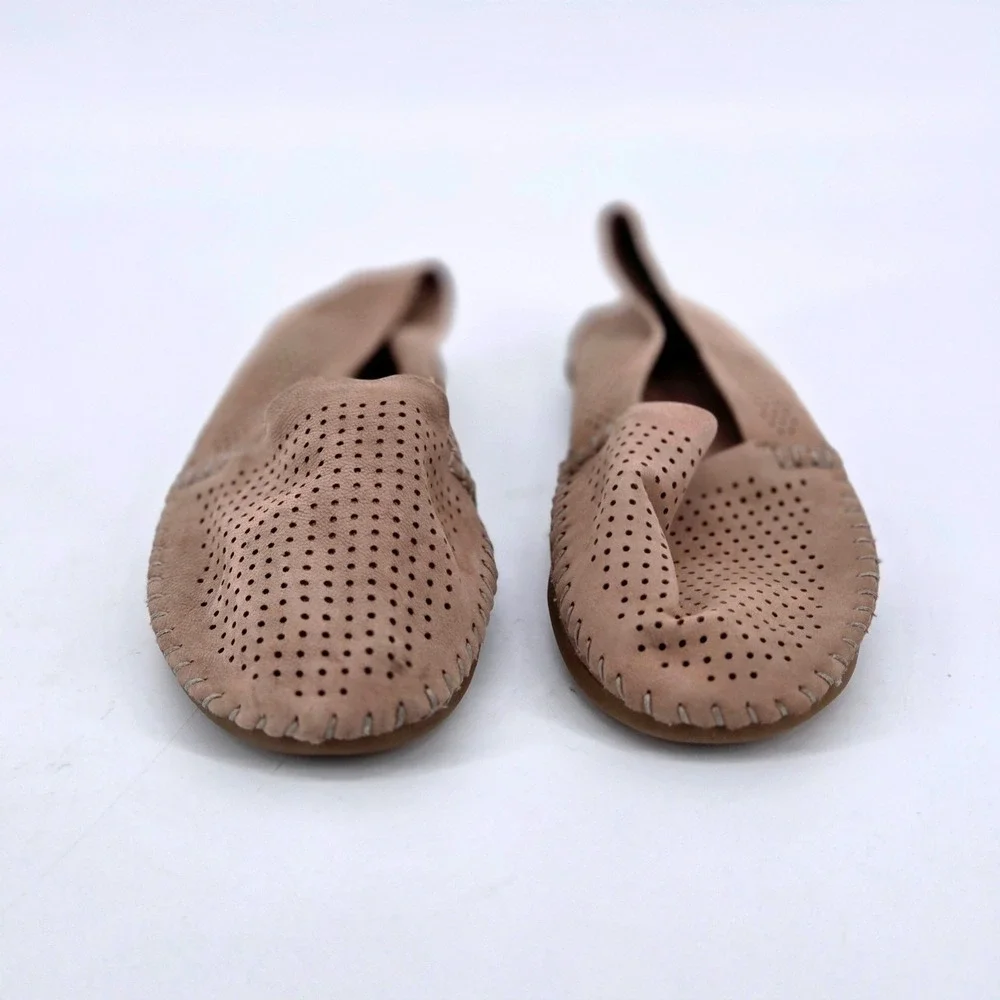 Adam Tucker by Me Too Kori Perforated Ballet Flat Taupe Loafers Shoes Size US 8